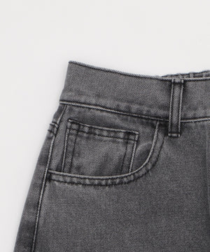 刺繍ロゴバレルレッグパンツ