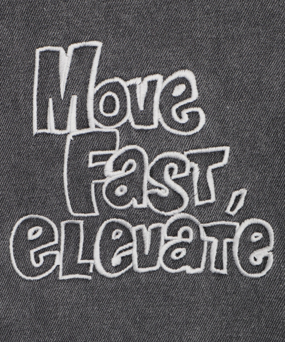 刺繍ロゴバレルレッグパンツ