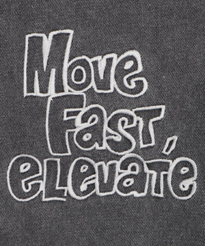 刺繍ロゴバレルレッグパンツ