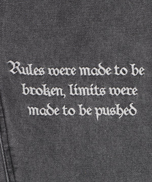 刺繍ロゴバレルレッグパンツ