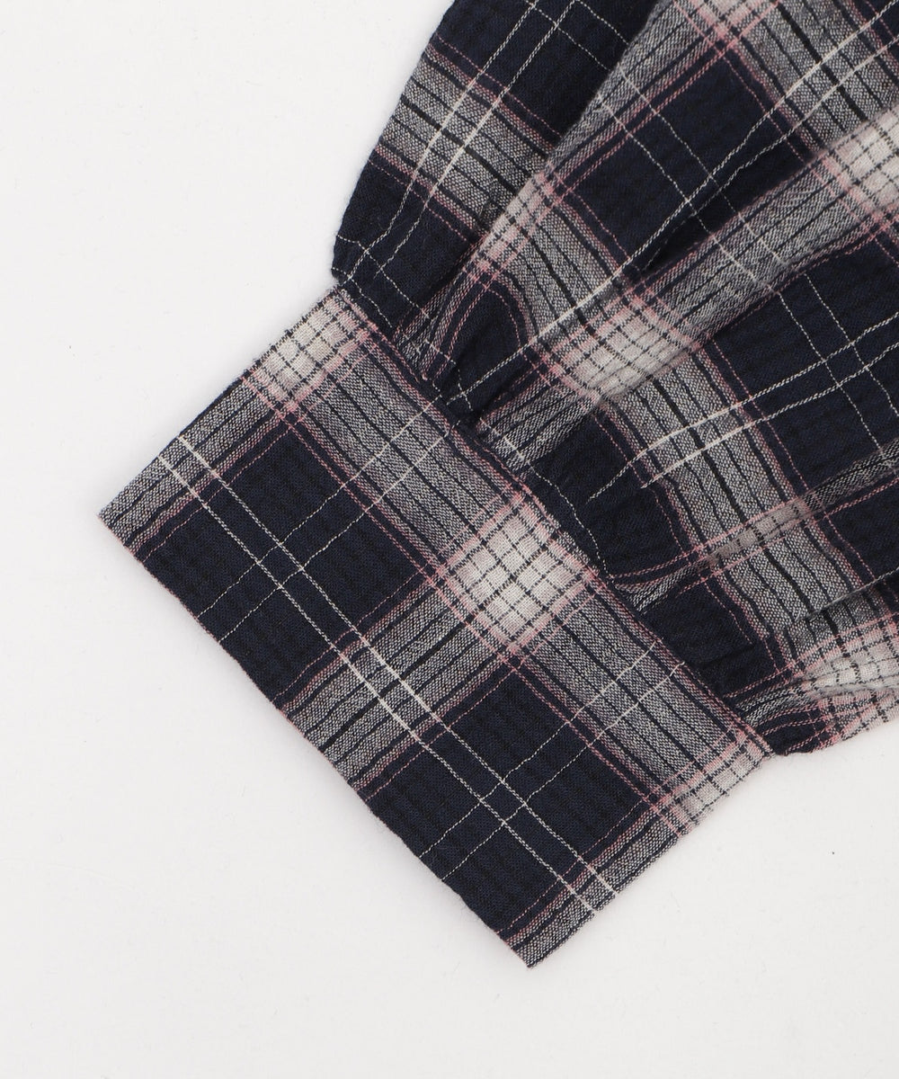 チェックショートフードシャツ