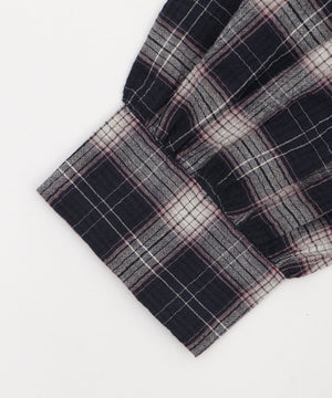 チェックショートフードシャツ