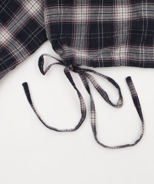 チェックショートフードシャツ