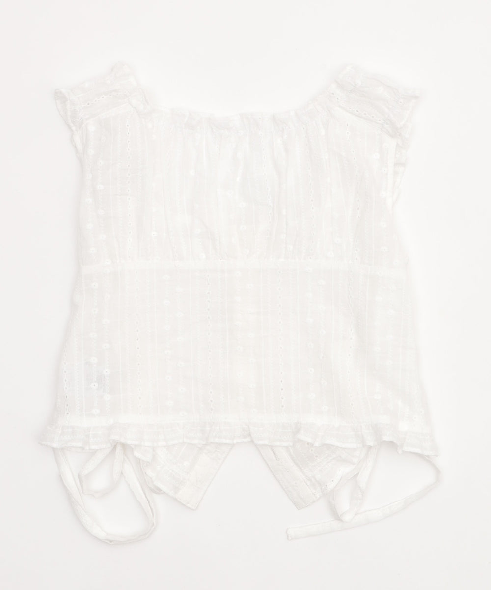 ギャザーデザインノースリーブブラウス