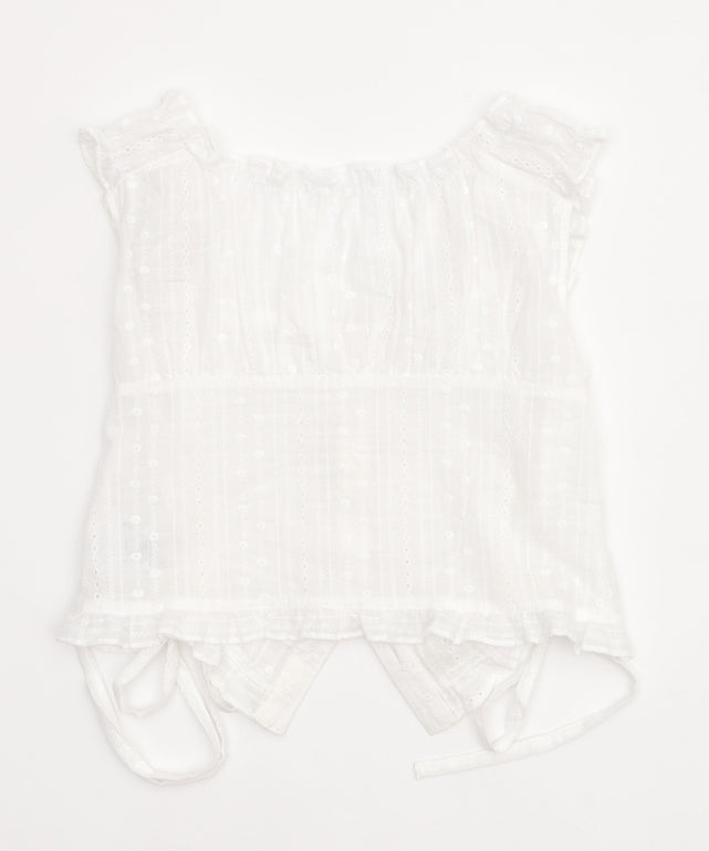 ギャザーデザインノースリーブブラウス