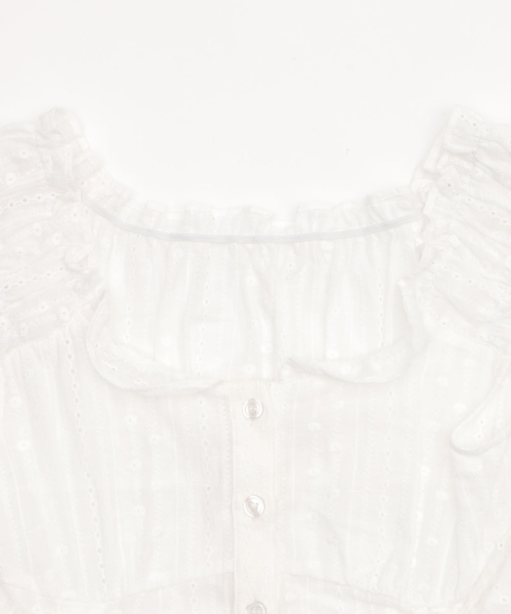 ギャザーデザインノースリーブブラウス