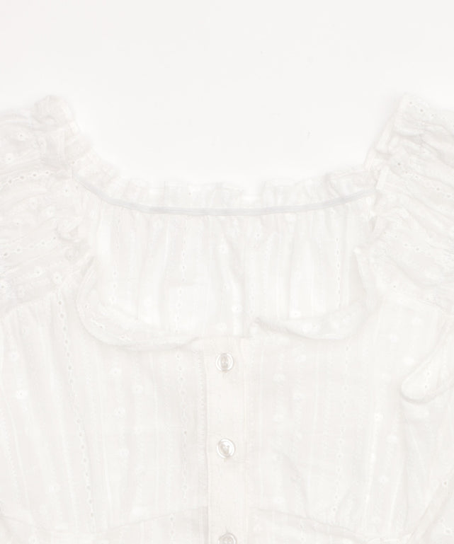 ギャザーデザインノースリーブブラウス