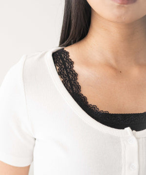 レースキャミレイヤード風ちびT