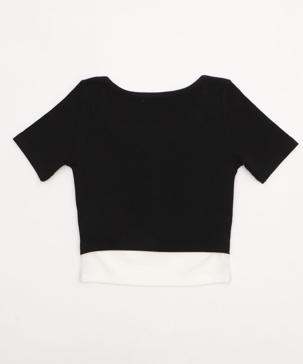 レースキャミレイヤード風ちびT