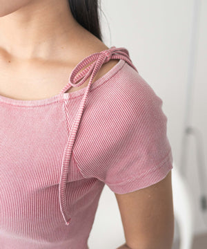 ヴィンテージウォッシュオフショルちびT