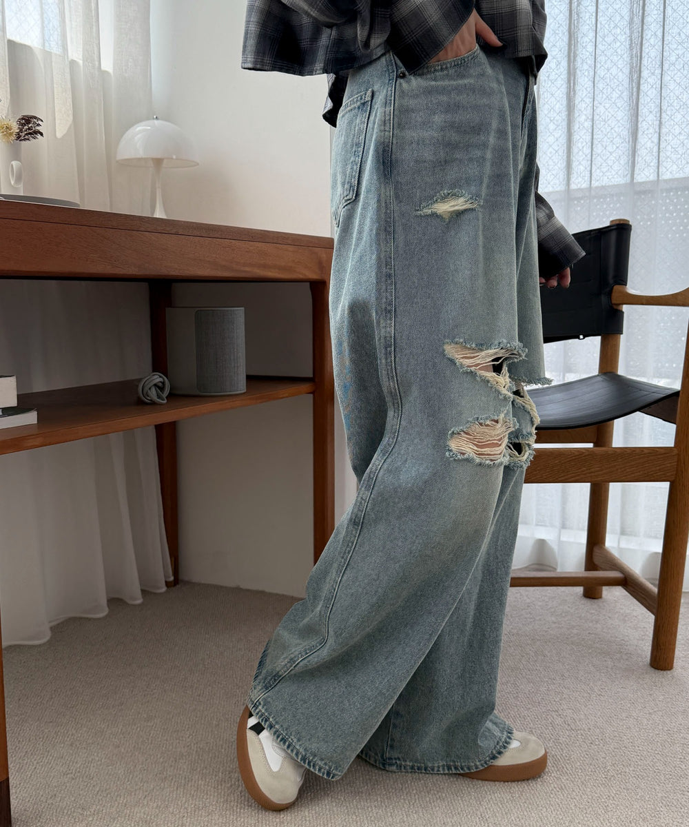 デニム淡加工 モデル：158cm M着用