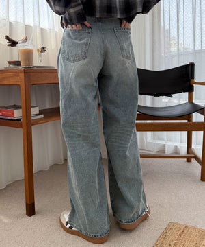 デニム淡加工 モデル：158cm M着用