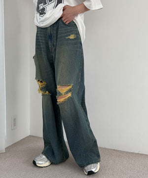 デニム中濃加工 モデル：158cm M着用