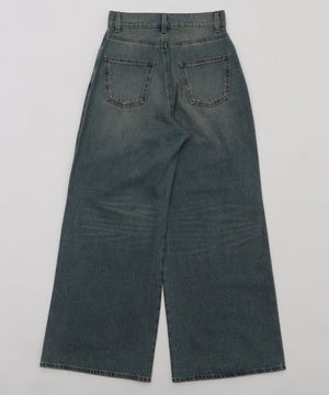 ダメージワイドデニムパンツ