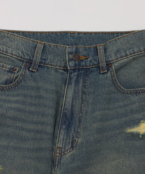 ダメージワイドデニムパンツ