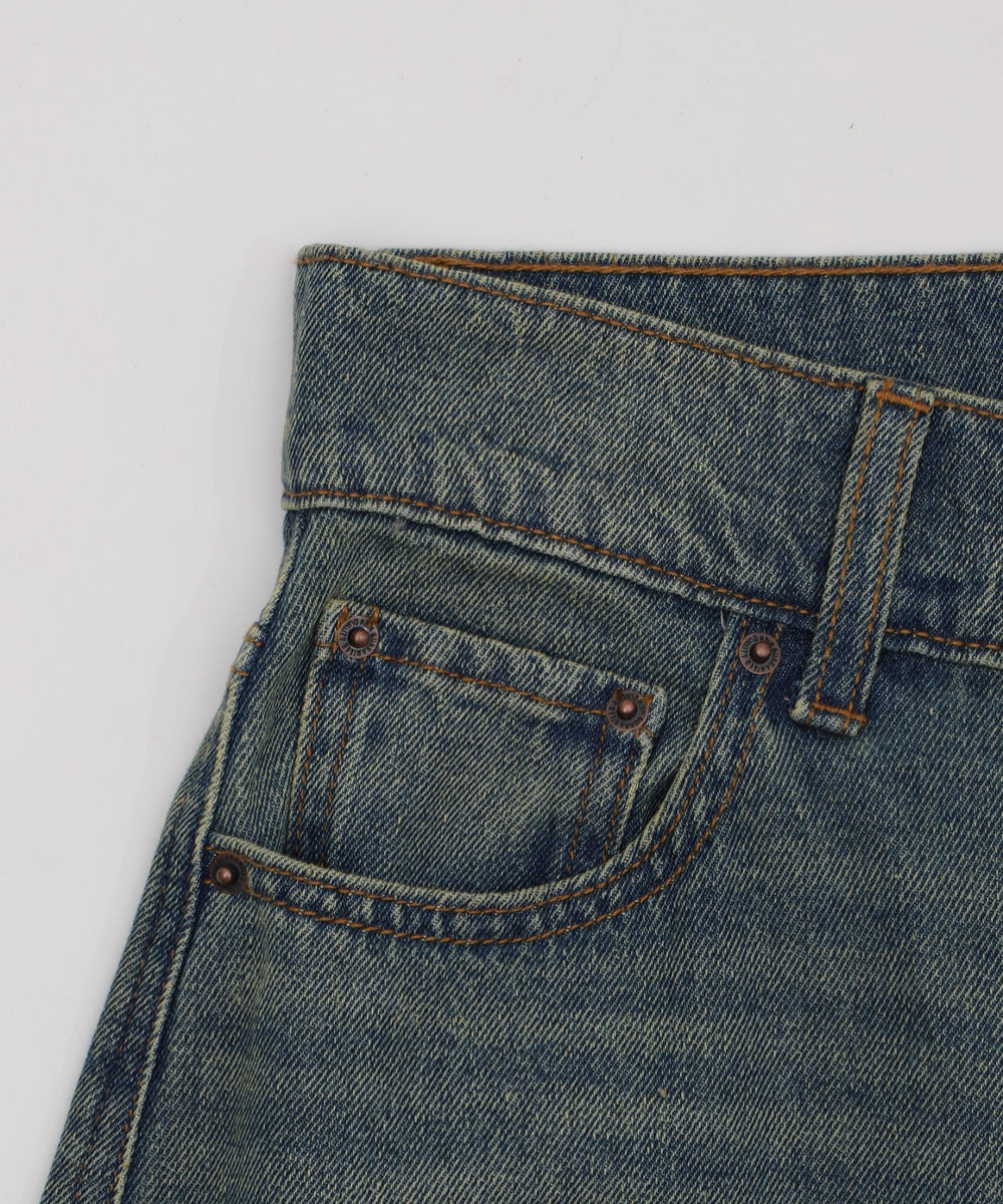 ダメージワイドデニムパンツ