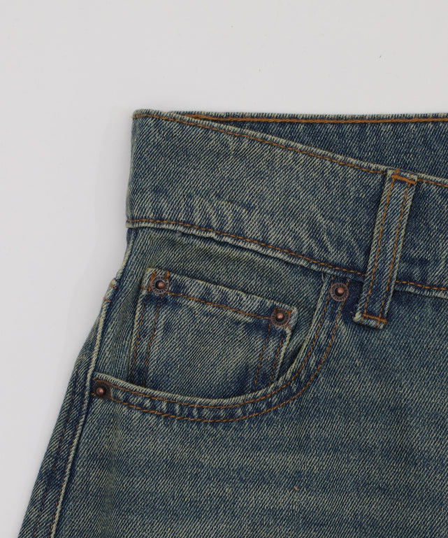 ダメージワイドデニムパンツ