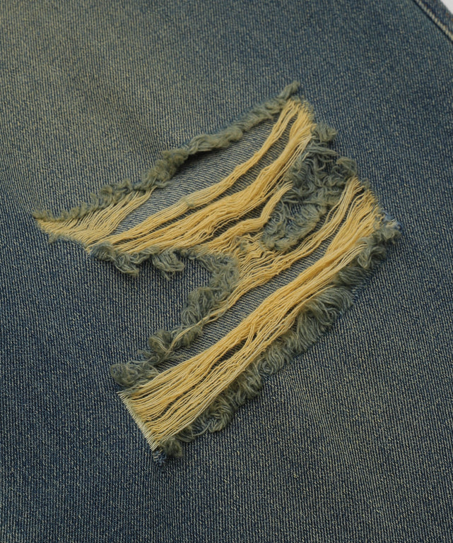 ダメージワイドデニムパンツ