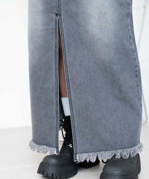 フリンジロングスリットデニムスカート