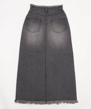 フリンジロングスリットデニムスカート