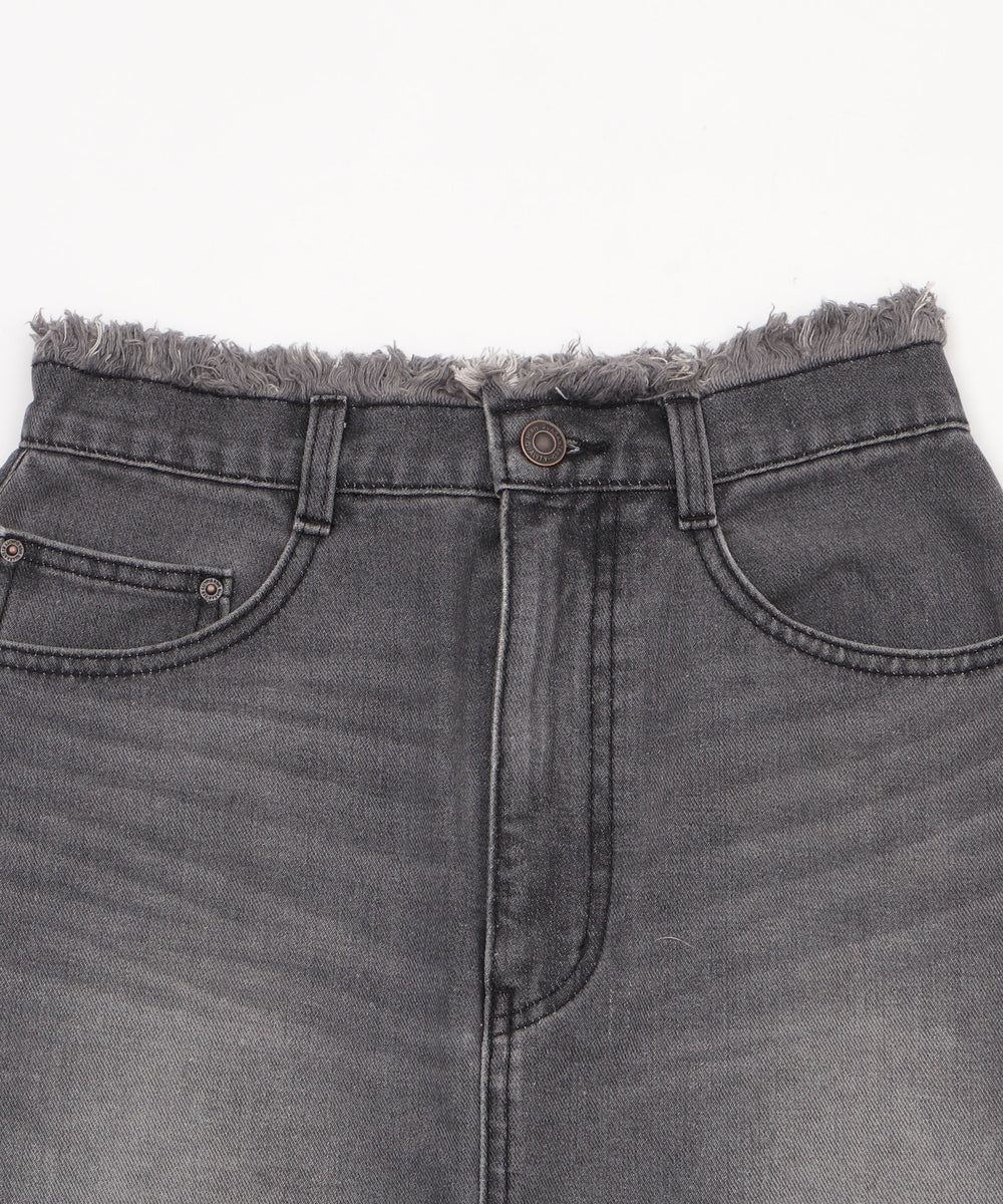 フリンジロングスリットデニムスカート