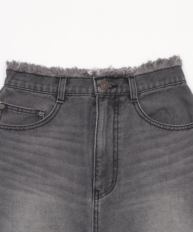フリンジロングスリットデニムスカート