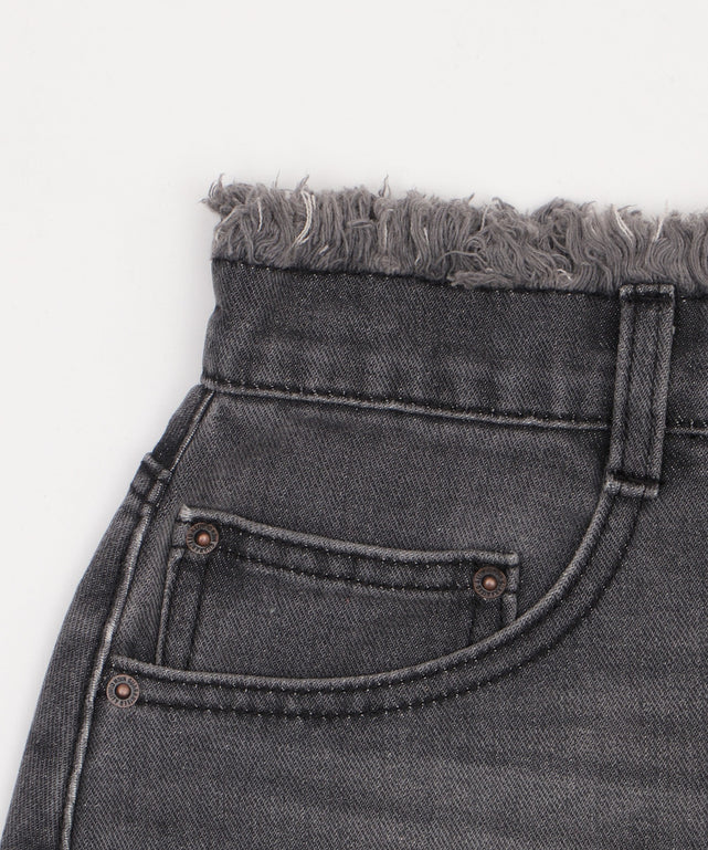 フリンジロングスリットデニムスカート