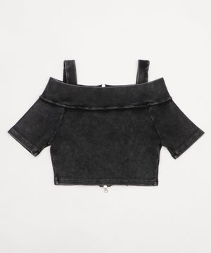 オフショルWジップトップス