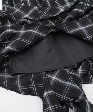 チェックイレヘムキャミワンピース