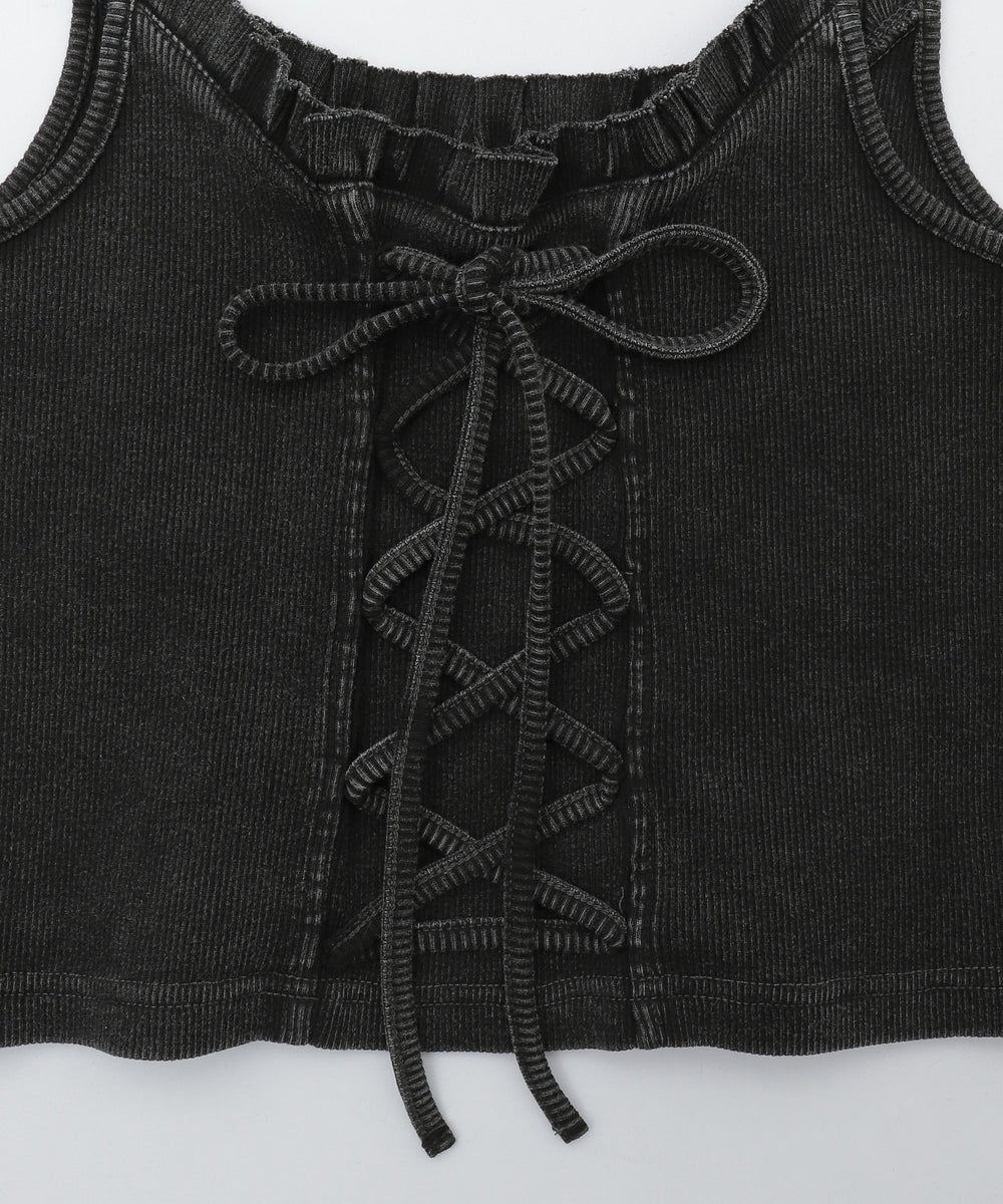 レースアップデザインキャミ