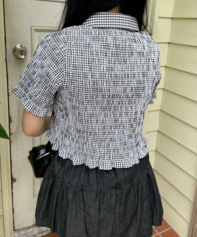 ブラックチェック1　モデル:155cm F着用
