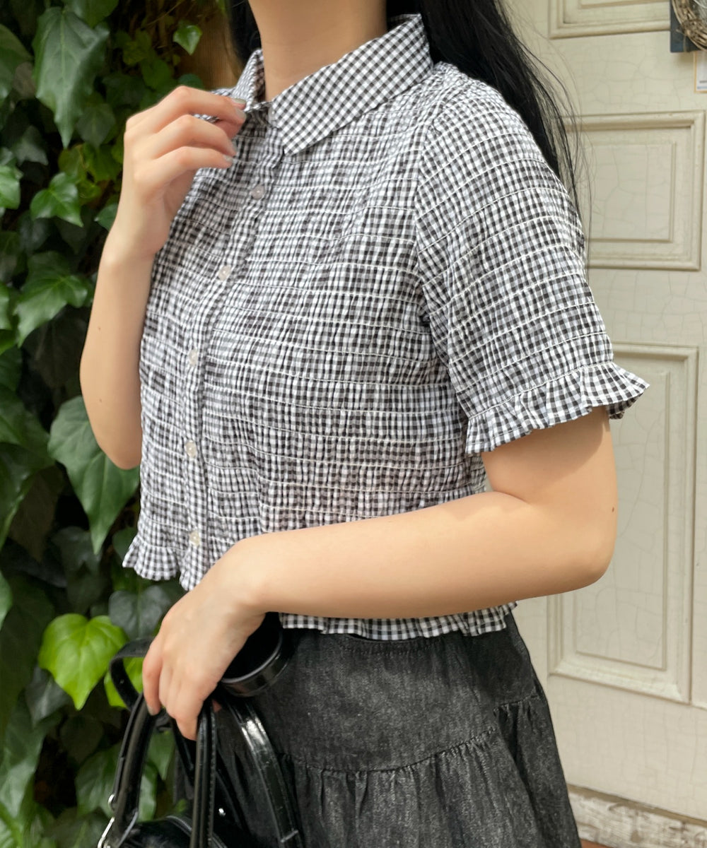 ブラックチェック1　モデル:155cm F着用