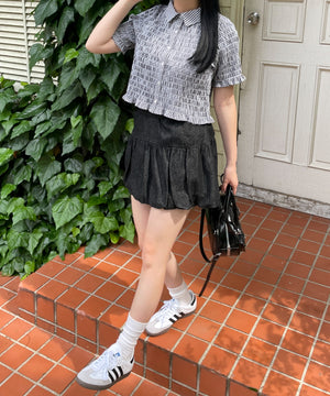 ブラックチェック1　モデル:155cm F着用