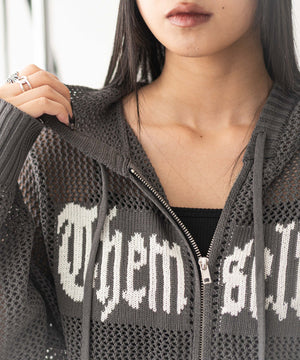 ジャガードメッシュパーカー