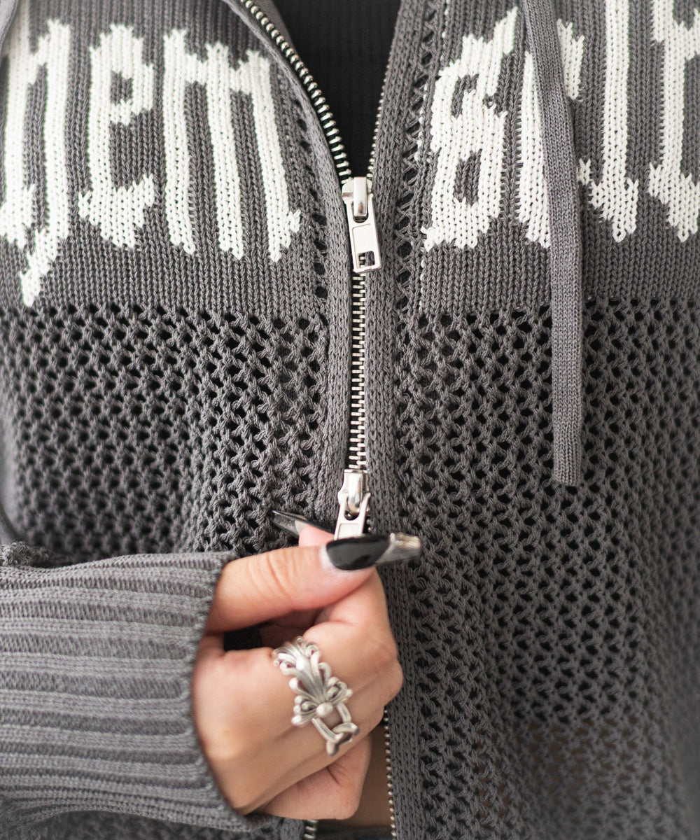 ジャガードメッシュパーカー