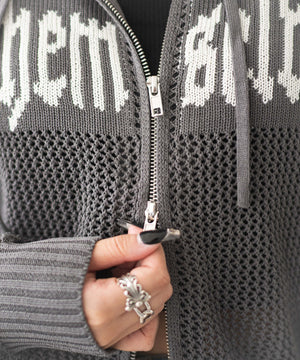 ジャガードメッシュパーカー