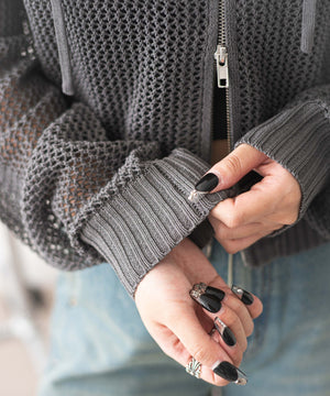 ジャガードメッシュパーカー