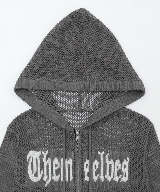 ジャガードメッシュパーカー