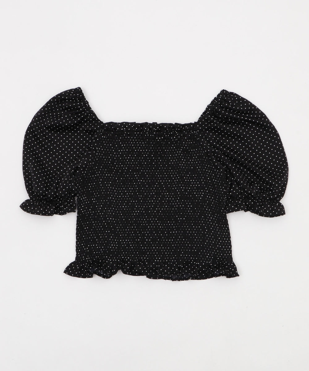 レースアップシャーリングブラウス