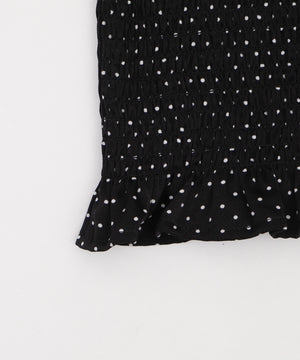 レースアップシャーリングブラウス