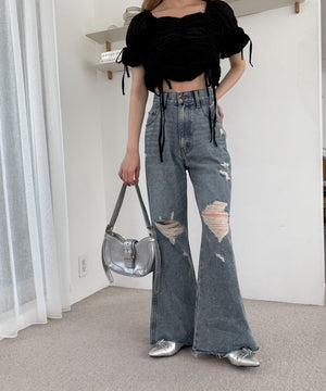 デニム中濃加工 モデル：160cm M着用