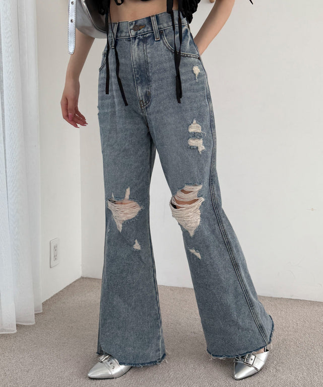 デニム中濃加工 モデル：160cm M着用