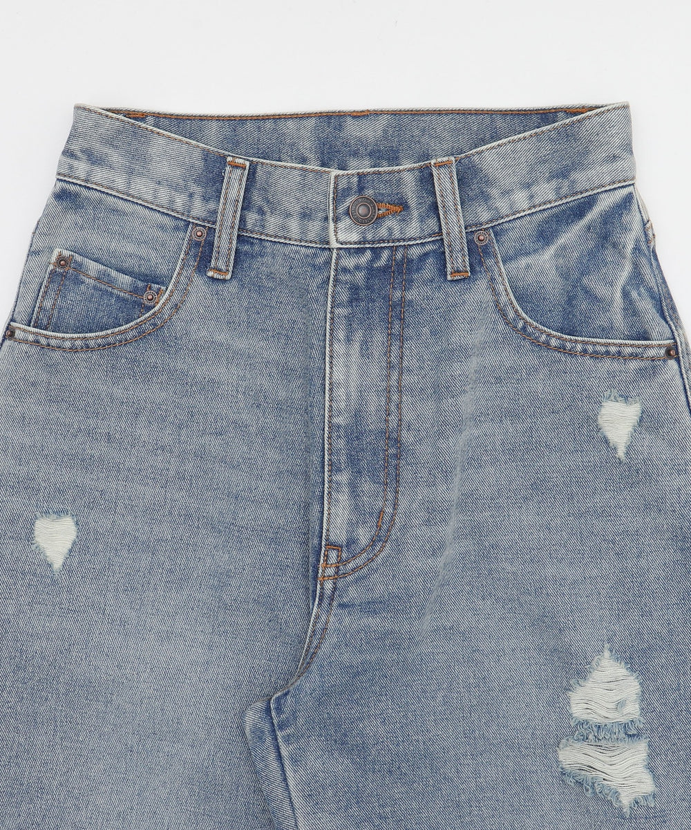 ダメージフレアデニムパンツ