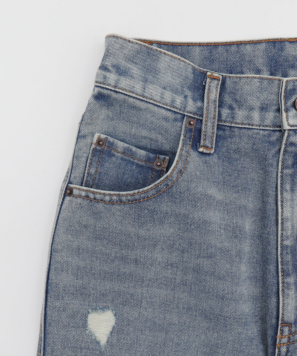 ダメージフレアデニムパンツ