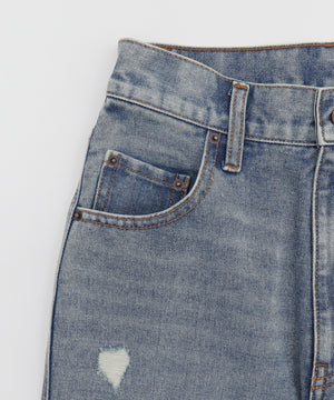 ダメージフレアデニムパンツ