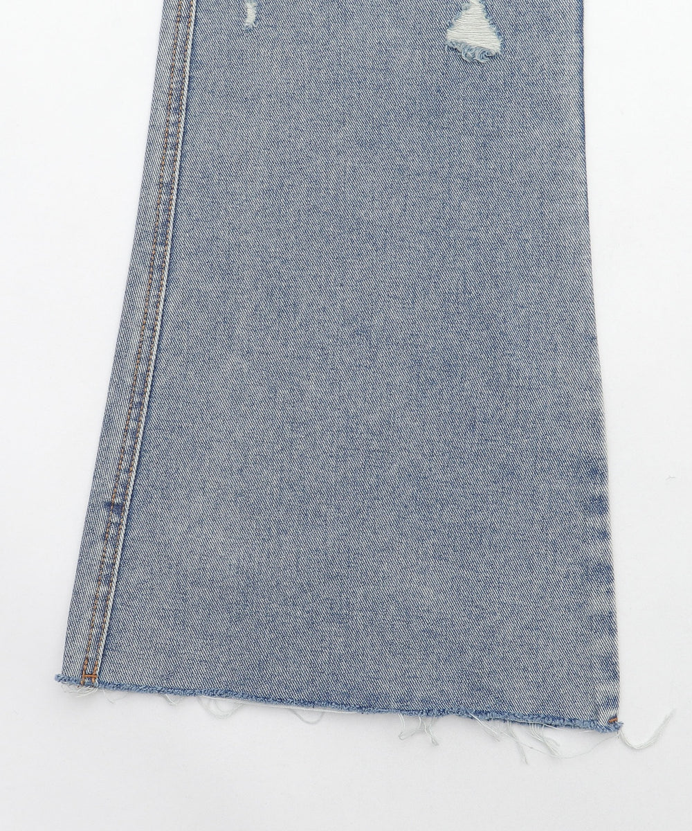 ダメージフレアデニムパンツ