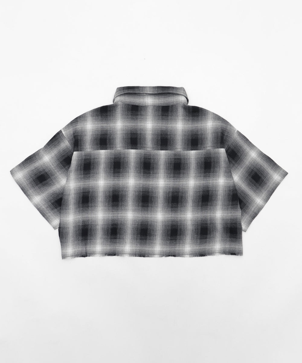 ショートチェックシャツ（S）