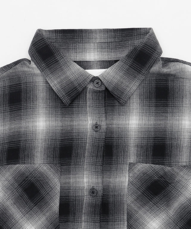 ショートチェックシャツ（S）