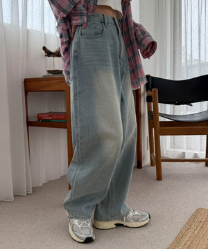 デニム淡加工 モデル：160cm M着用