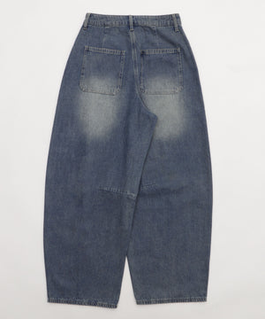 サマーデニムバレルレッグパンツ